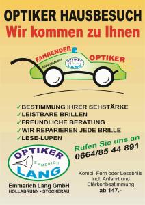 Wir besuchen sie, messen die notwendige Stärke und fertigen eine Brille für sie an.
Alles zusammen kostet sie incl. 100 Kilometer Fahrt 147 Euro.
Wir freuen uns auf Ihre Terminreservierung